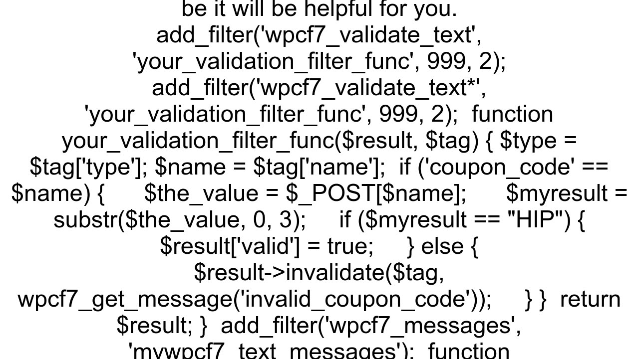 Custom validation is not working in Contact Form 7 in ver 411