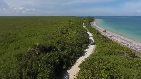 Sea waves and beach drone video