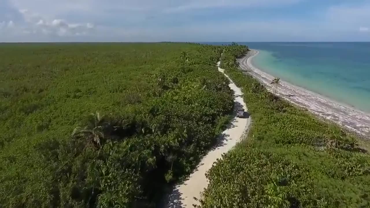 Sea waves and beach drone video