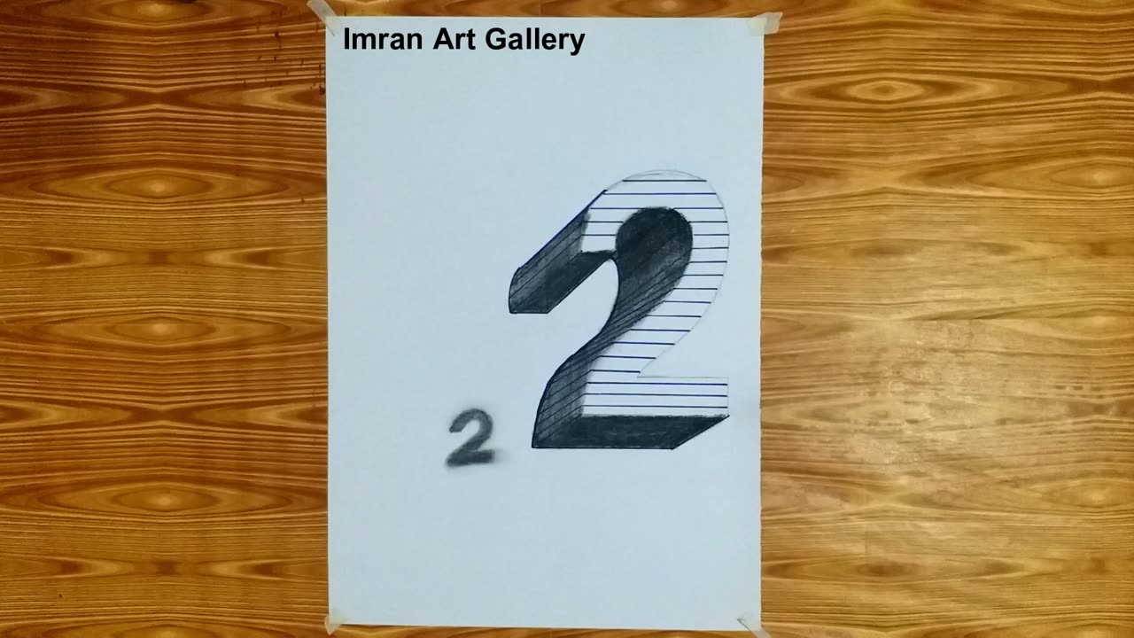 How to Draw Number 2 in 3D | Floating number 2 | 3D trick Art