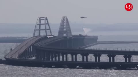 FILE footage of attack on Crimea's Kerch Bridge in October 2022