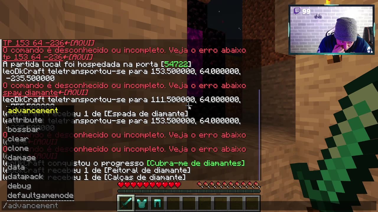 jogando minecraft parte 2