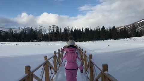 Walking in the snow