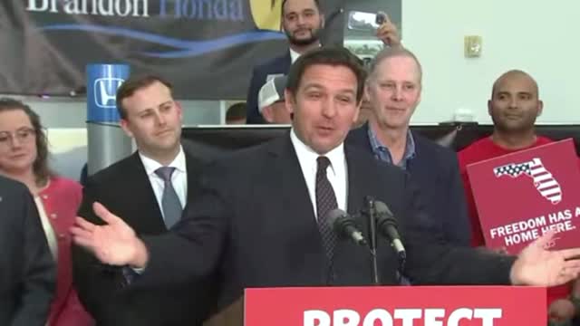 DeSantis Responds to Press Question About Choosing "Brandon" Florida for Signing