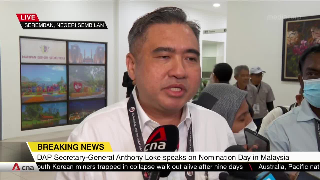 DAP Secretary-General Anthony Loke at nomination centre in Seremban
