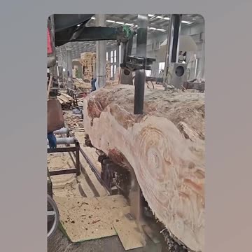 Industrial saw for cutting regular wood