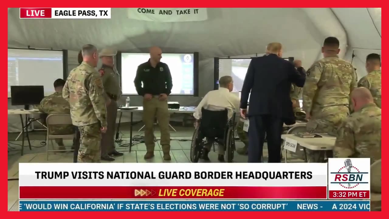 President Trump and Gov Abbott at the border in Eagle Pass, Texas