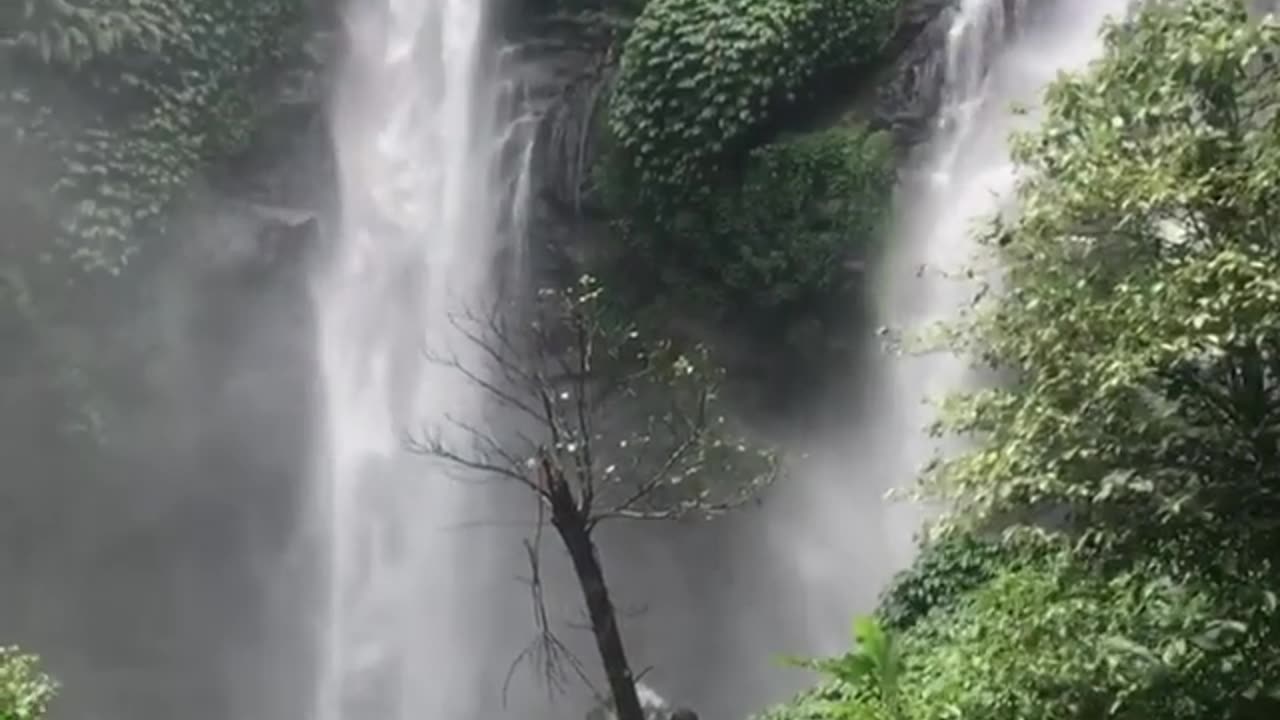 Waterfall in Bali. Beautiful places in Bali