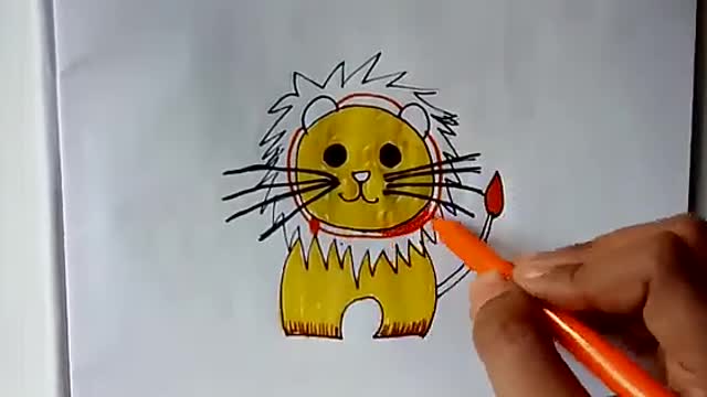 how to draw easy lion 🦁cute lion 🦁 drawing for kidsSam's sunshine