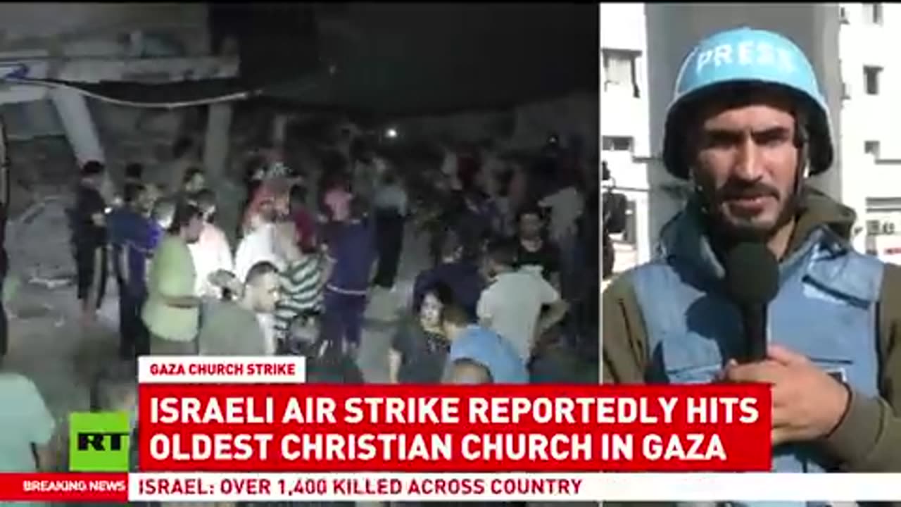 RT: Isreali strike damages Greek Orthodox Church in Gaza