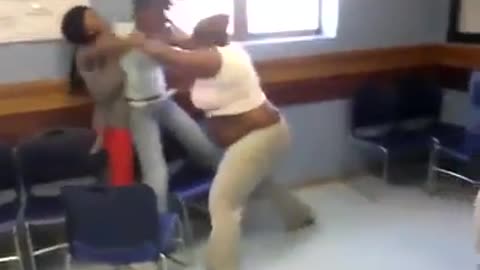 Girl fight in the health department