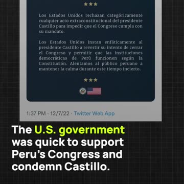 The exact moment when the now ex-president of Peru, Pedro Castillo,