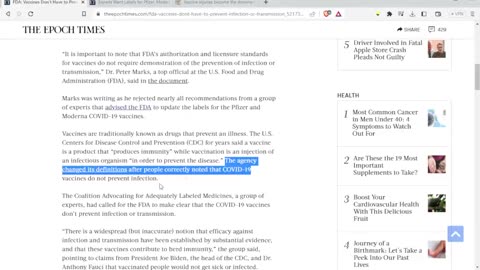 FDA: vaccines don’t have to prevent infection German press tsunami of reporting Vax damage.