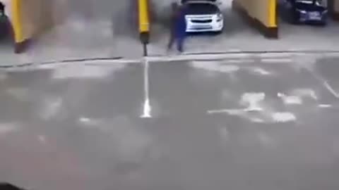 EV car explodes while charging.