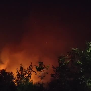 Military base on fire near to Moscow