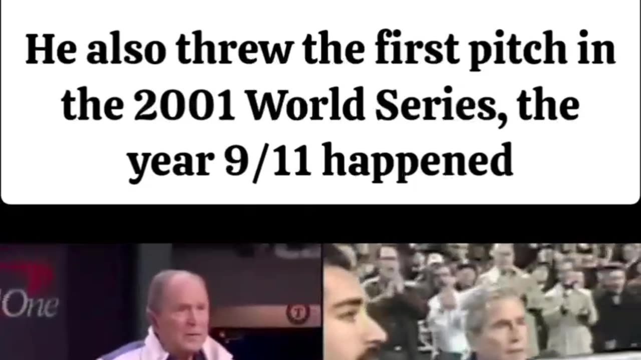 Bush Jr throws the first baseball pitch in the 119th World Series 911 reversed