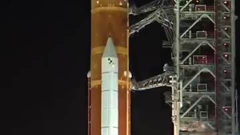 NASA Artemis I Rocket launch from launch pad 39B perimeter. Txtv
