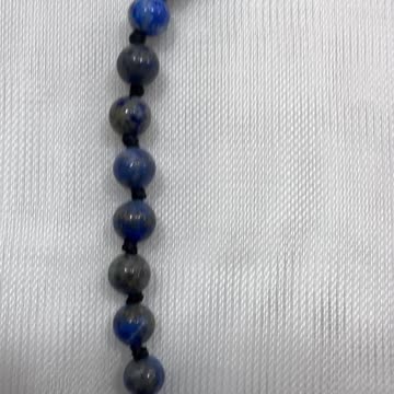 Handmade + Knotting Unique Adjustable Initial Necklace with Lapis, CZ Letter C