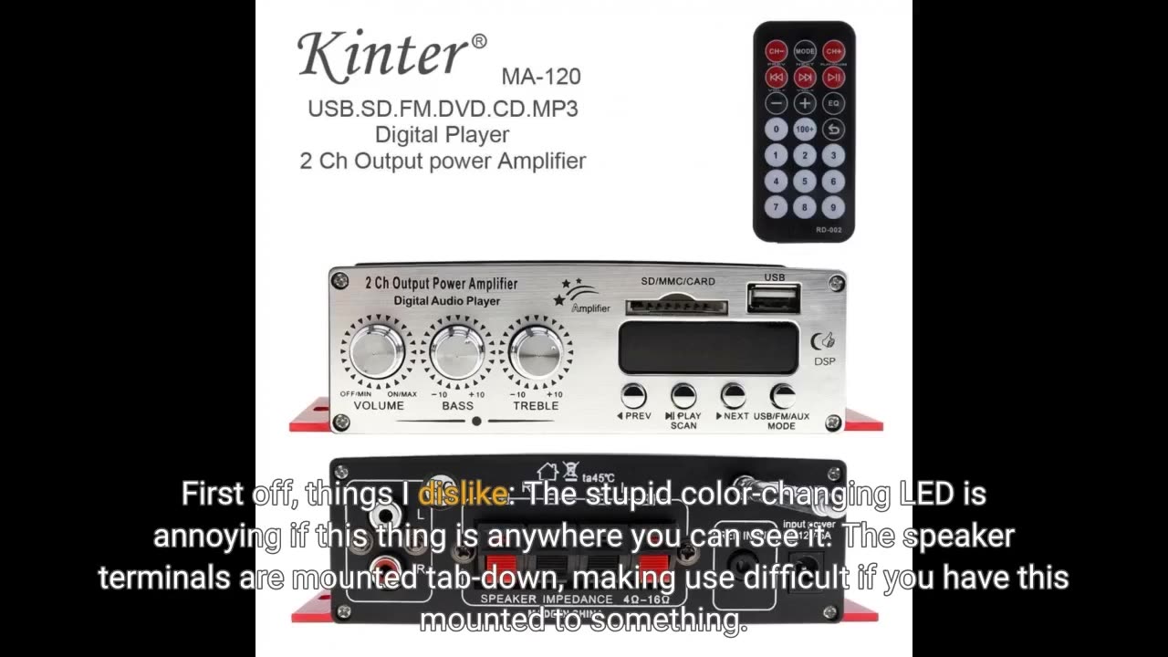 Kinter MA170 12V 2 Channel Mini Digital Audio-Overview