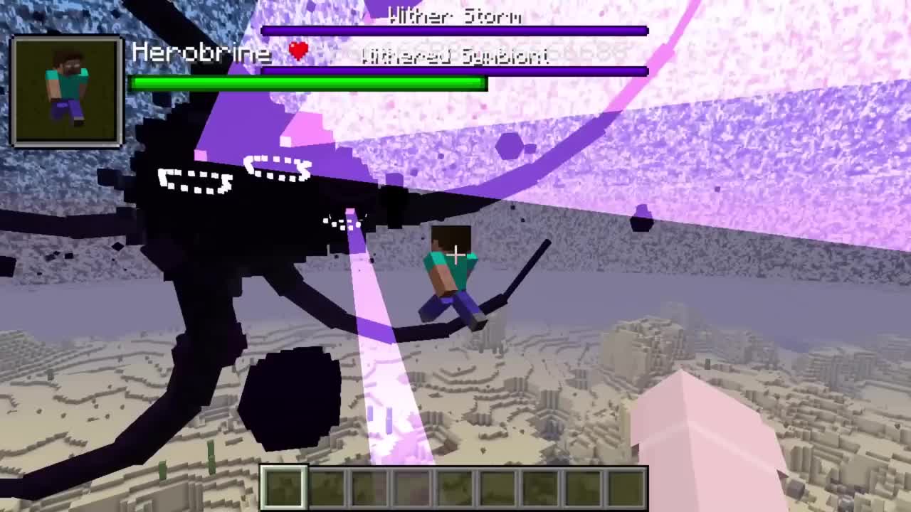 all Herobrine creepypasta mobs vs Wither Storm 7 STAGE in minecraft6