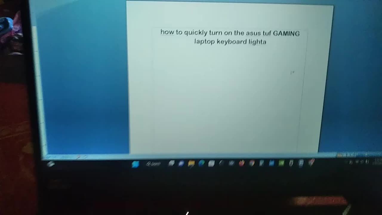 how to turn on the asus tuff gaming laptop keyboard light