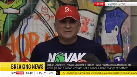 Melbourne Australia - Novak Djokovic's father, Srdjan speaks about the government holding his son in a detention Jail