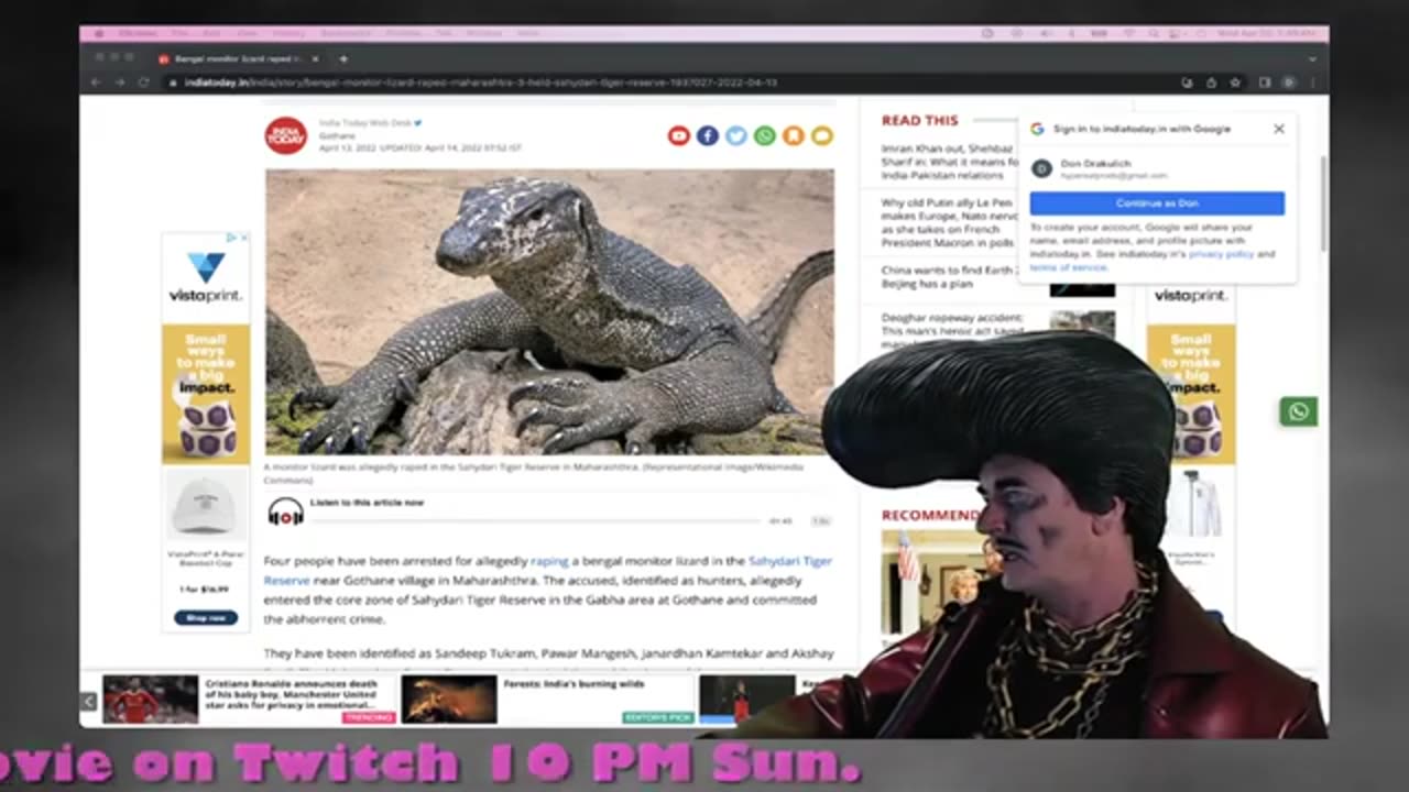 Sleazy Classics - 4 men busted for gang raping a monitor lizard!