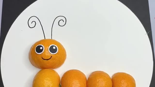 Make caterpillars from orange peels