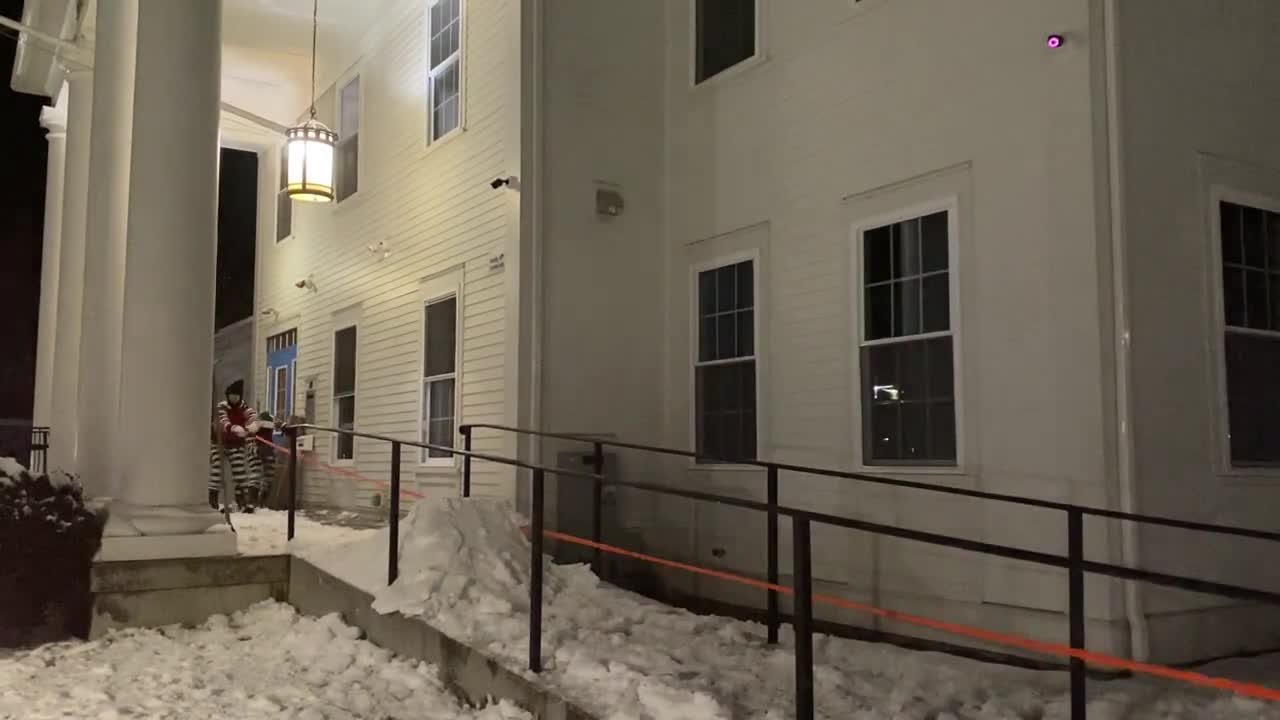 Skier Gets The Worst Nut Shot When He Slides Over The Rail