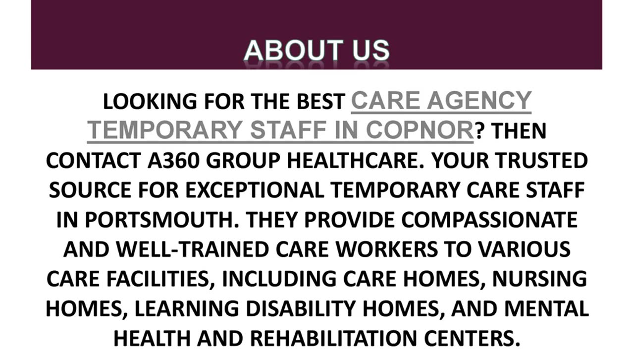 Best Care Agency Temporary Staff in Copnor