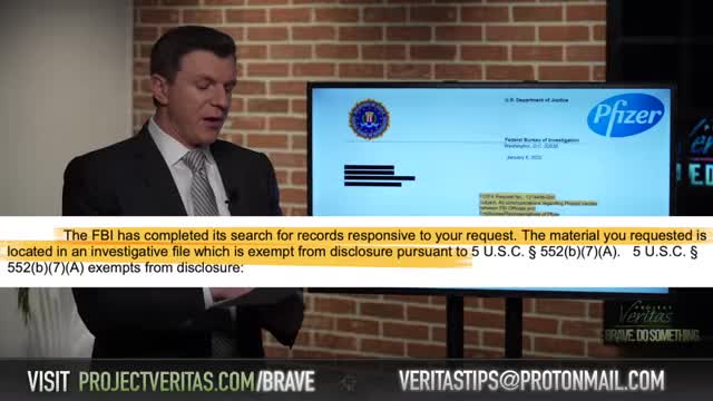DOJ Documents Obtained by Judicial Watch Confirm.BETWEEN F B I AND PRIFER ABOUT PROJECT VERITAS.