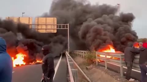 Spain. This is not a missile attack or shelling, just the fishermen began to rebel against wild fuel prices