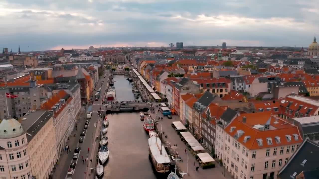 96 -- FLYING OVER DENMARK (4K UHD) - Soft Piano Music With Beautiful