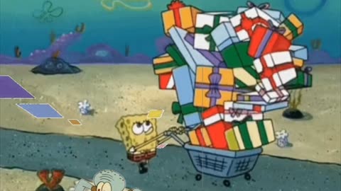 Squidward Is Playing With Tiles While SpongeBob Is Walking Home With Christmas Gifts 🎁