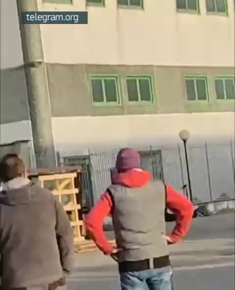 Italian factory on fire