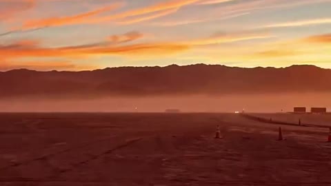 Desert with sunset in United States of America