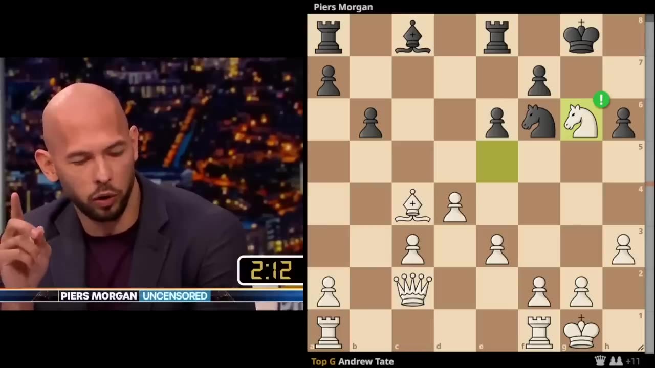 Andrew Tate plays Piers Morgan in Chess + Digital Chessboard added!
