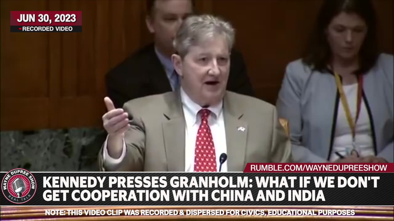 "Climate Cooperation Dilemma: Kennedy Urges Granholm to Contemplate China and India's Role"