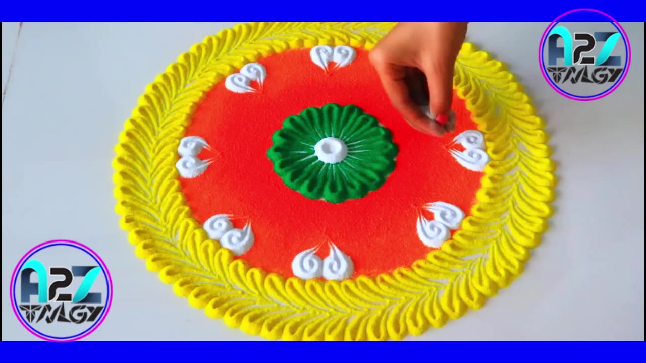 Simple border rangoli designs for beginners | New rangoli 2023 | colored designs