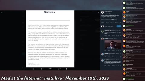 Stripe cuts Powerchat? - Mad at the Internet