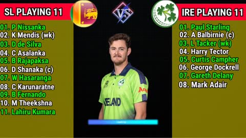 T20 World Cup 2022 Sri Lanka vs Ireland 15th Match Final Playing 11 SL vs IRE T20 World Cup 2022