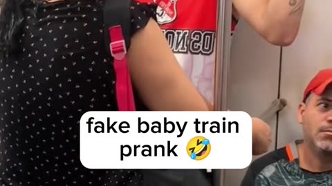 Fake baby train prank 🤣