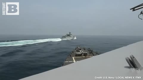 NOT AGAIN... Chinese Navy Ship Harasses U.S. Destroyer During Taiwan Strait Maneuver