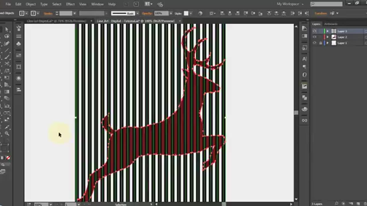 Digital Line Art Effect - Illustrator Tutorial