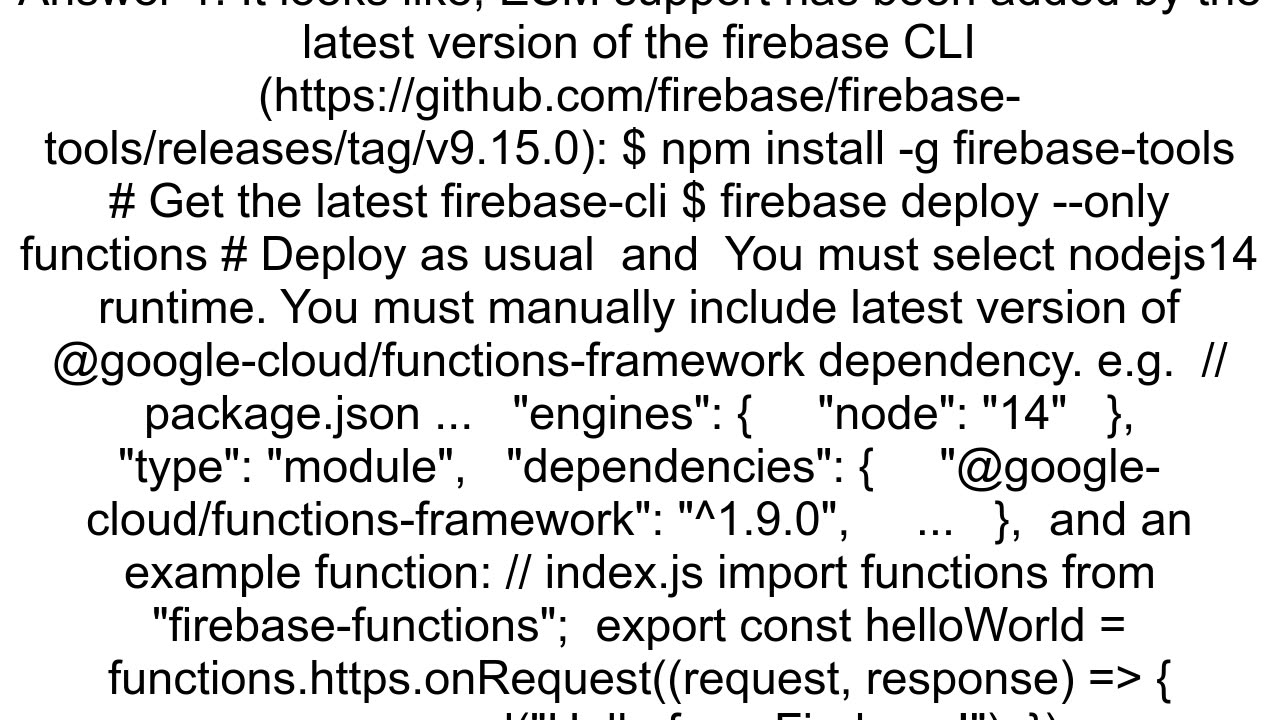 How to use ES6esm importsexports in cloud functions