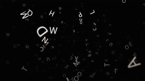 Random Letters in a black background