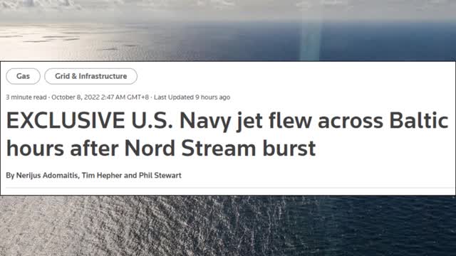 U.S. Navy jet flew across Baltic hours after Nord Stream burst