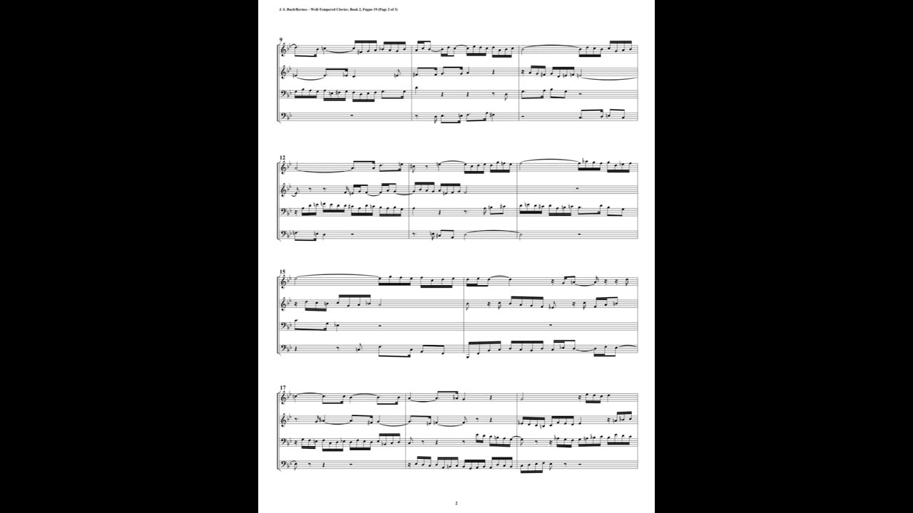 J.S. Bach - Well-Tempered Clavier: Part 2 - Fugue 19 (Double Reed Quartet)