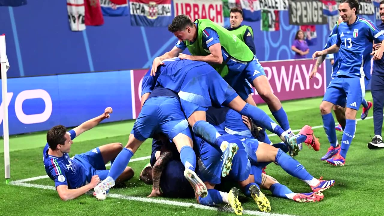 Fans celebrate Italy advancing at Euros with late goal