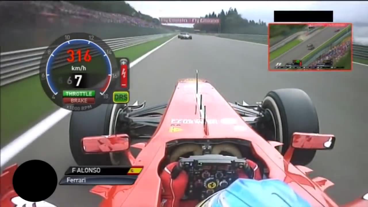 On board Fernando Alonso GP Belgium SPA F1 2013